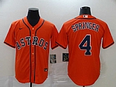 Astros 4 George Springer Orange 2020 Nike Cool Base Jersey,baseball caps,new era cap wholesale,wholesale hats